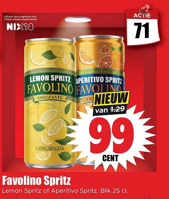 Favinolino Spritz Lemon Spritz of Aperitivo Spritz. Blik 25 cl. NIEUW van 1.29 99 cent