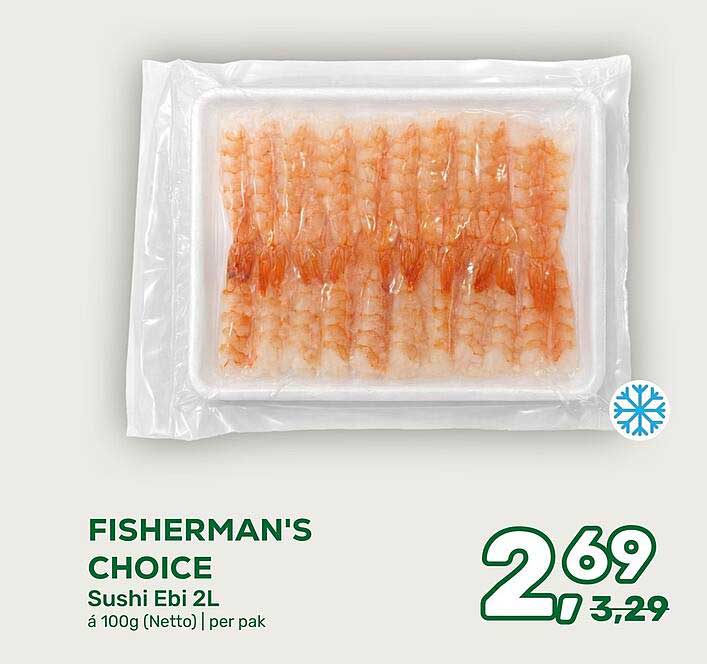 FISHERMAN'S CHOICE Sushi Ebi 2L à 100g (Netto) | per pak