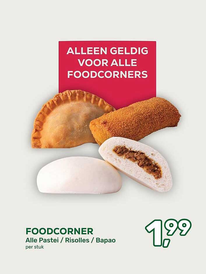 FOODCORNER Alle Pastei / Risolles / Bapao per stuk