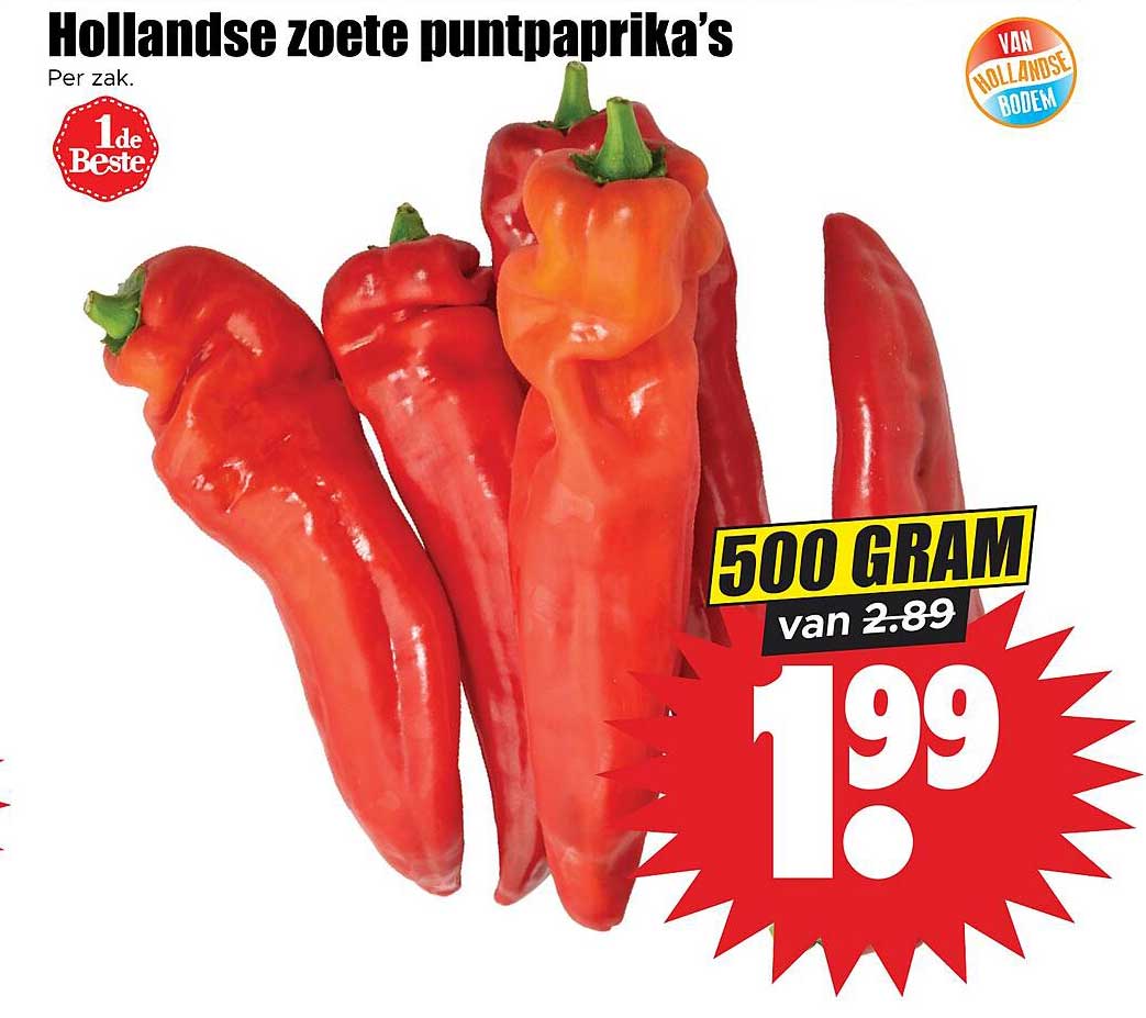 Hollandse zoete puntpaprika’s