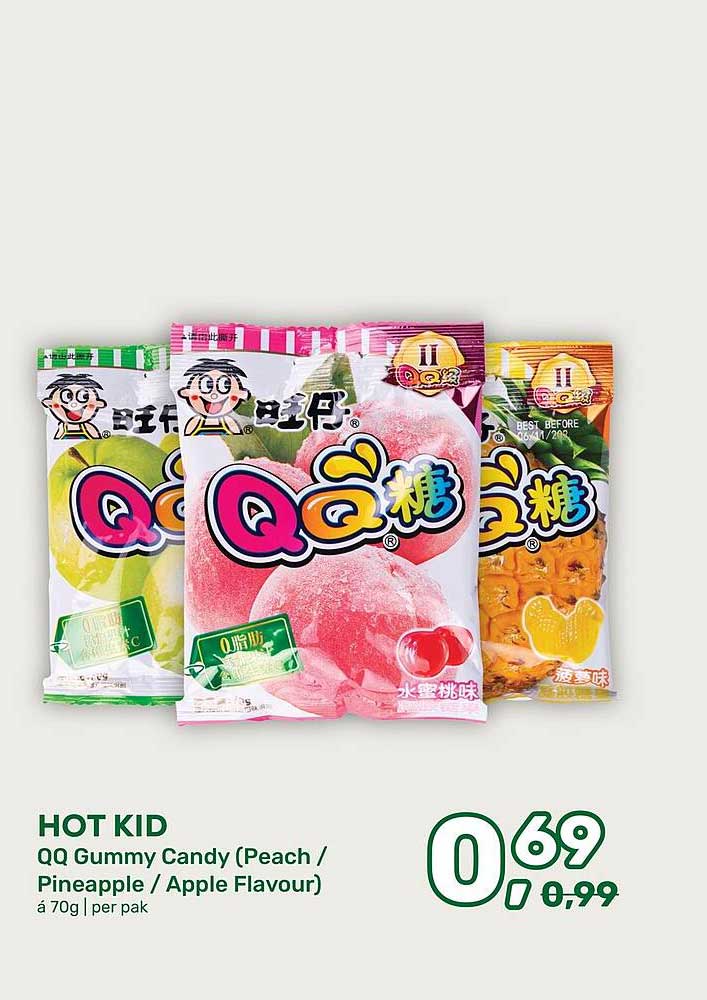HOT KID QQ Gummy Candy (Peach / Pineapple / Apple Flavour)