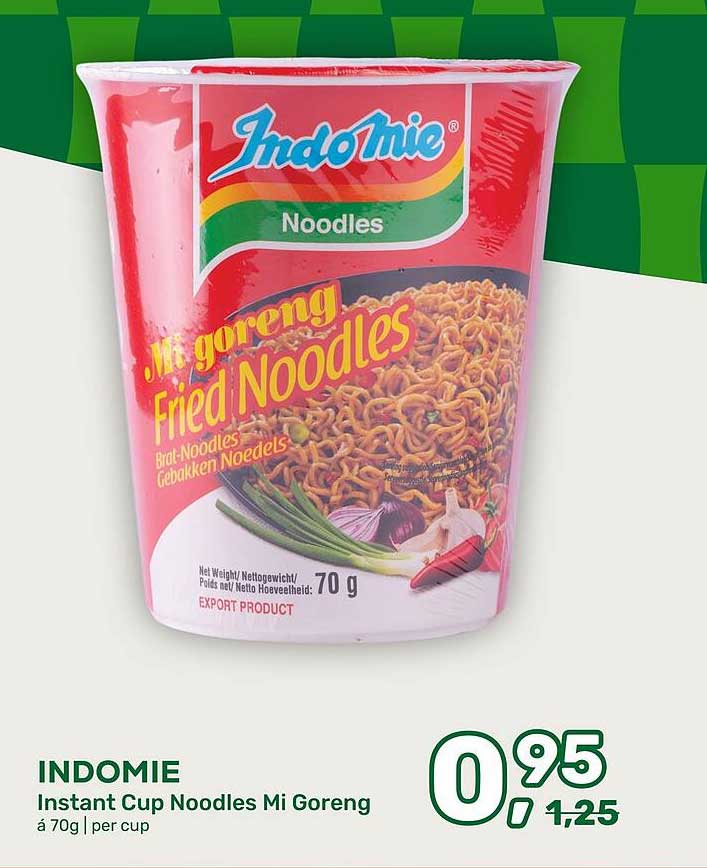 INDOMIE Instant Cup Noodles Mi Goreng á 70g per cup
