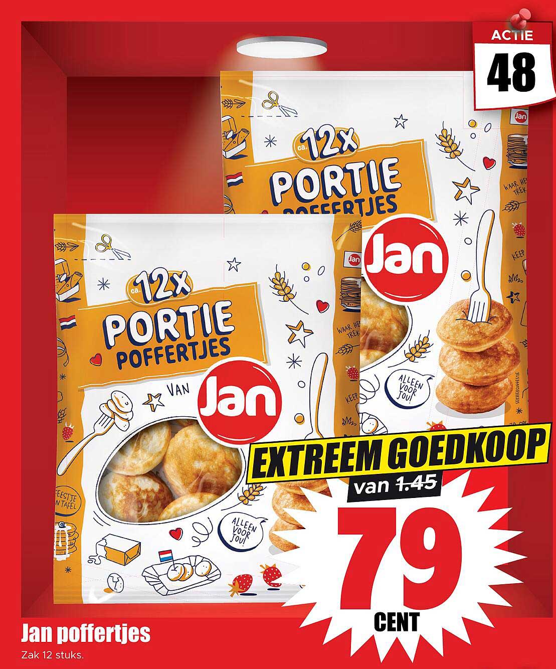 Jan poffertjes Zak 12 stuks.