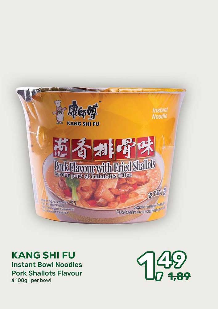 KANG SHI FU Instant Bowl Noodles Pork Shallots Flavour á 108g | per bowl