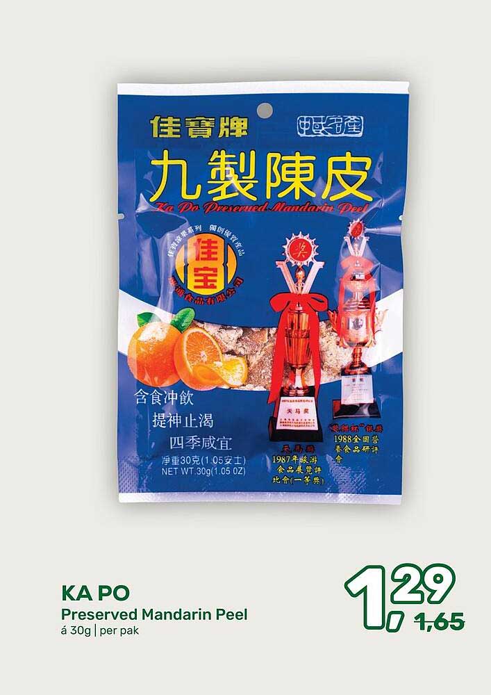 KAPO Preserved Mandarin Peel à 30g | per pak