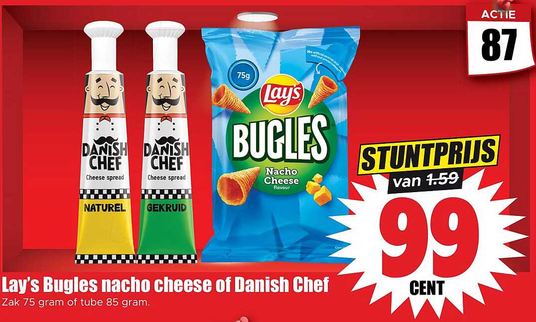 Lay’s Bugles nacho cheese of Danish Chef