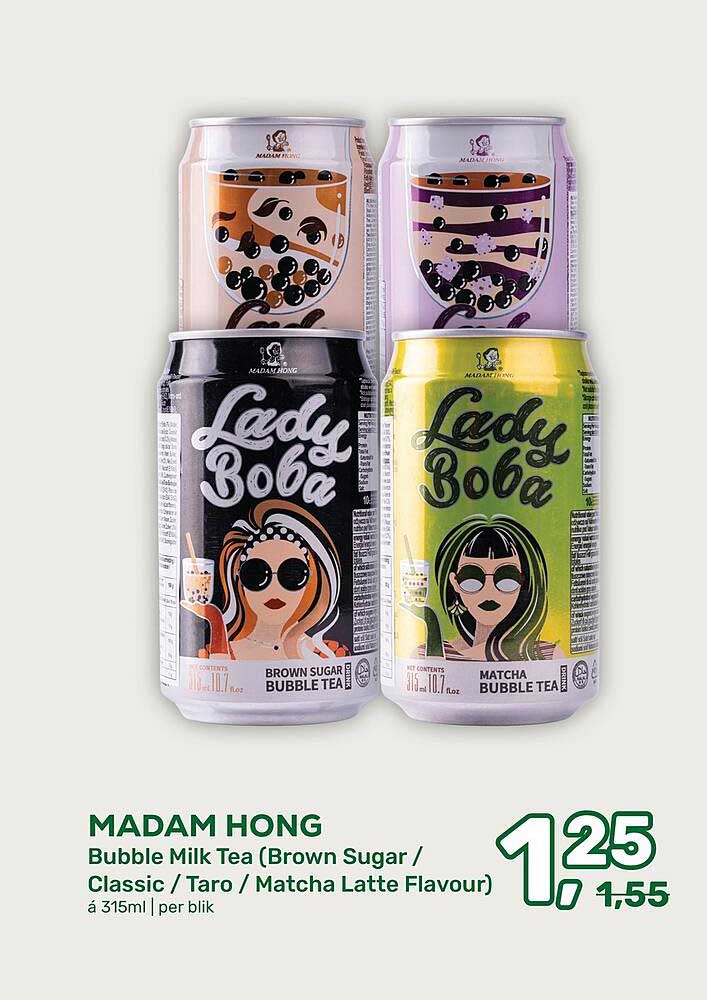 MADAM HONG Bubble Milk Tea (Brown Sugar / Classic / Taro / Matcha Latte Flavour)