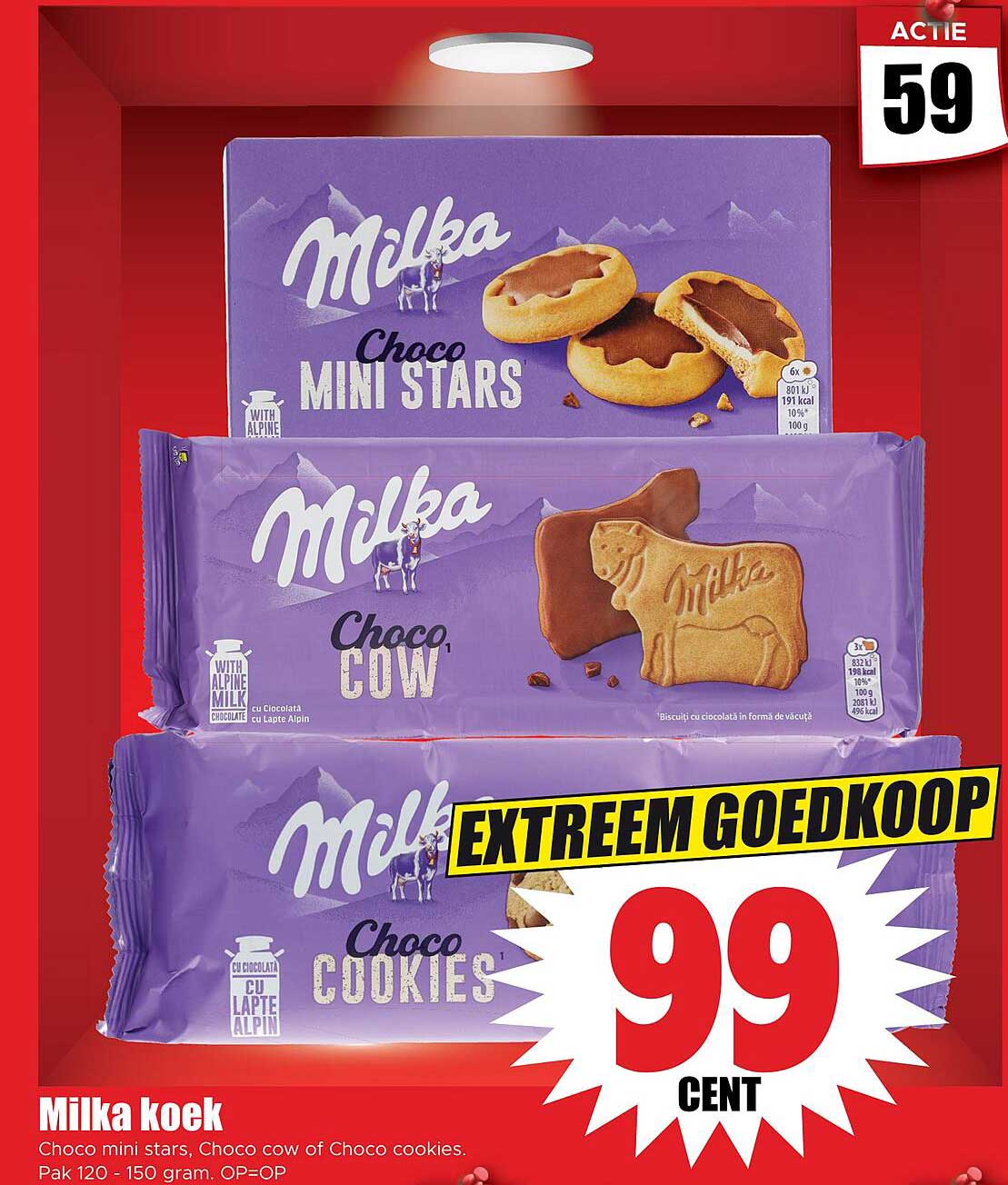 Milka koek Choco mini stars, Choco cow of Choco cookies