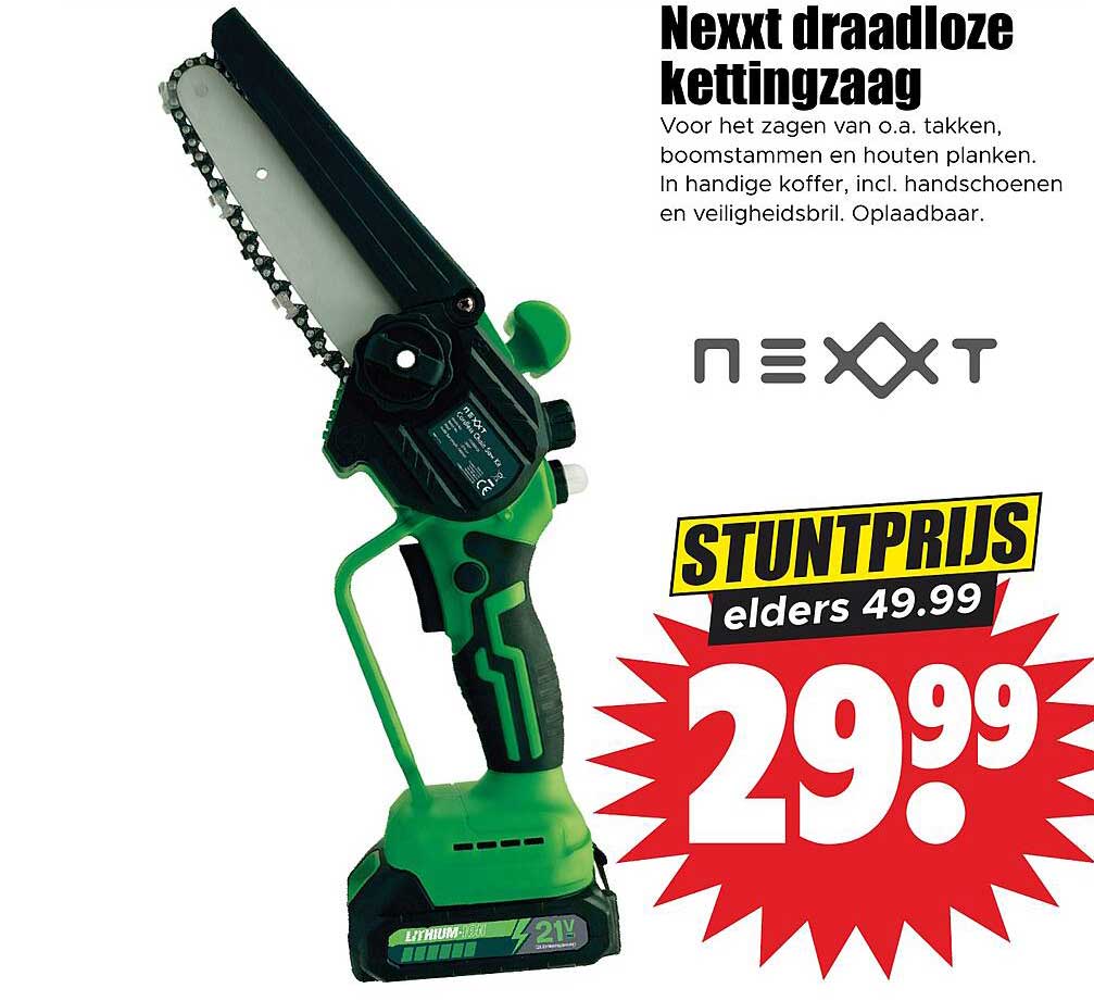 Nexxt draadloze kettingzaag
