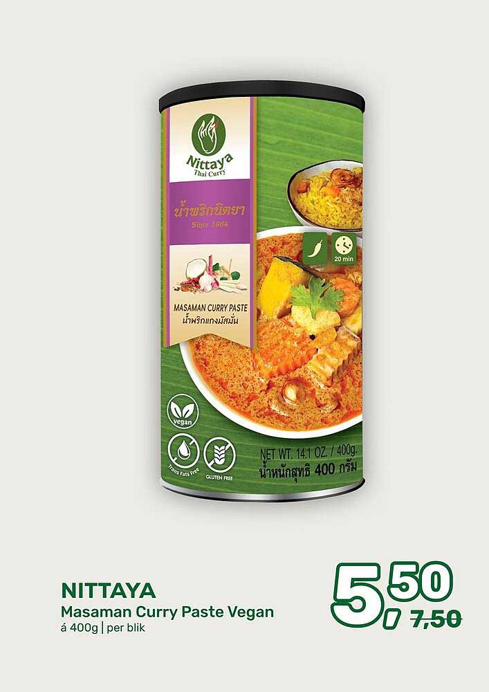 NITTAYA Masaman Curry Paste Vegan á 400g | per blik
