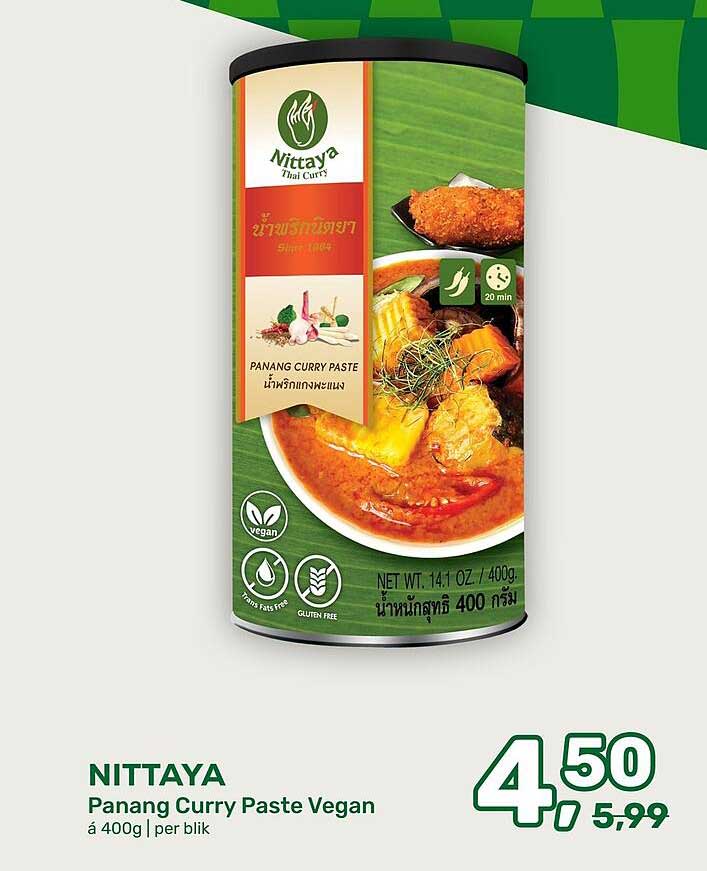 NITTAYA Panang Curry Paste Vegan á 400g | per blik