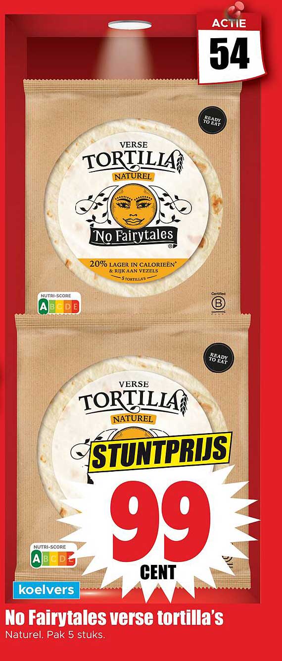 No Fairytales verse tortilla’s Natuur. Pak 5 stuks. STUNTPRIJS