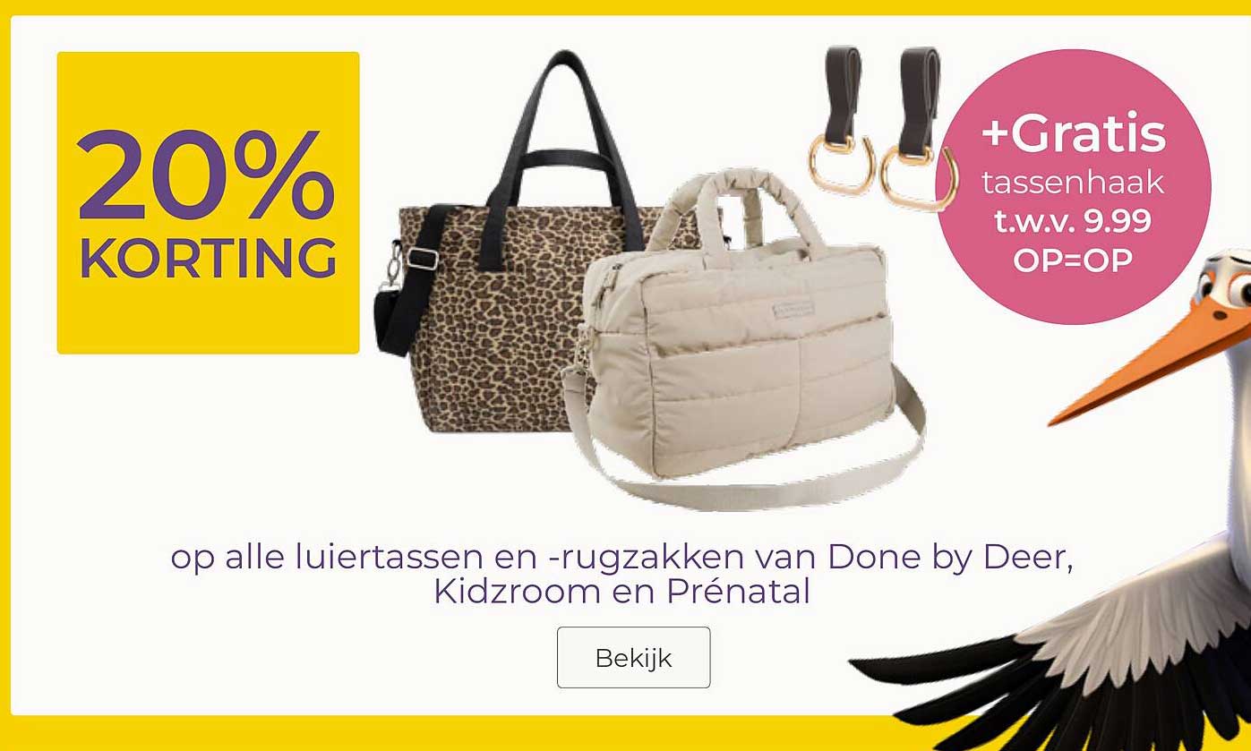 op alle luiertassen en -rugzakken van Done by Deer, Kidzroom en Prénatal