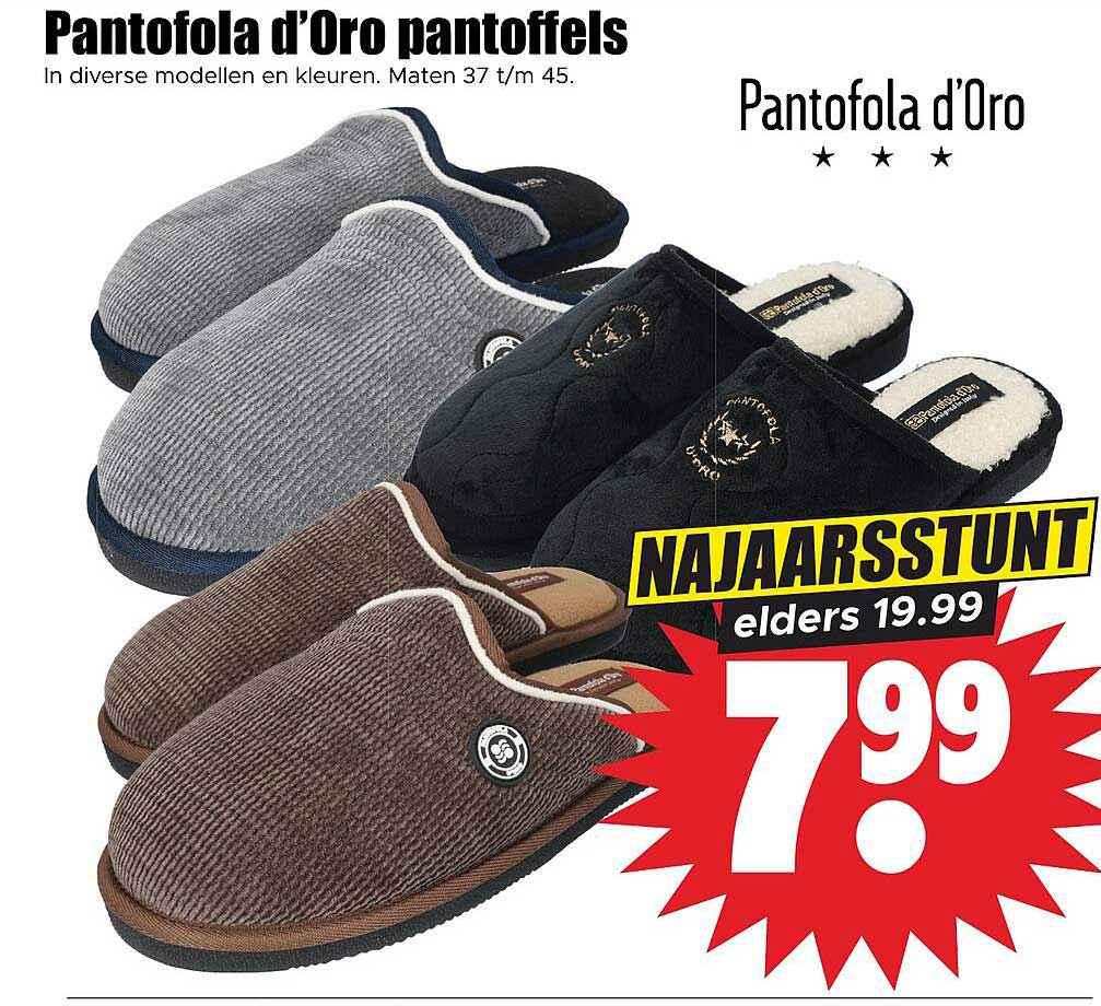 Pantofola d’Oro pantoffels NAJAARSSTUNT
