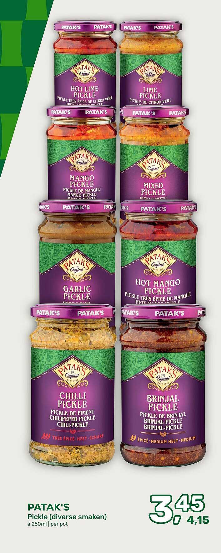 PATAK'S Pickle (diverse smaken) á 250ml | per pot