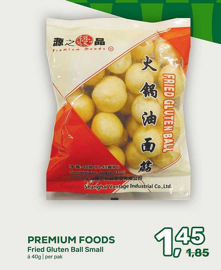 PREMIUM FOODS Fried Gluten Ball Small á 40g| per pak