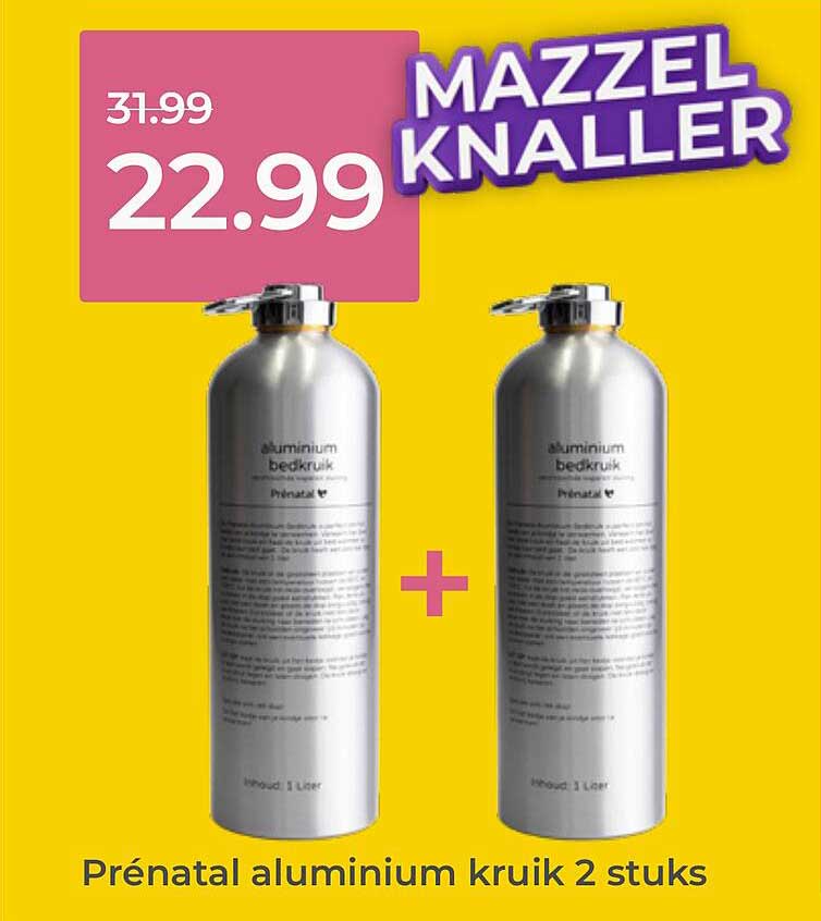 Prénatal aluminium kruik 2 stuks MAZZELKNALLER