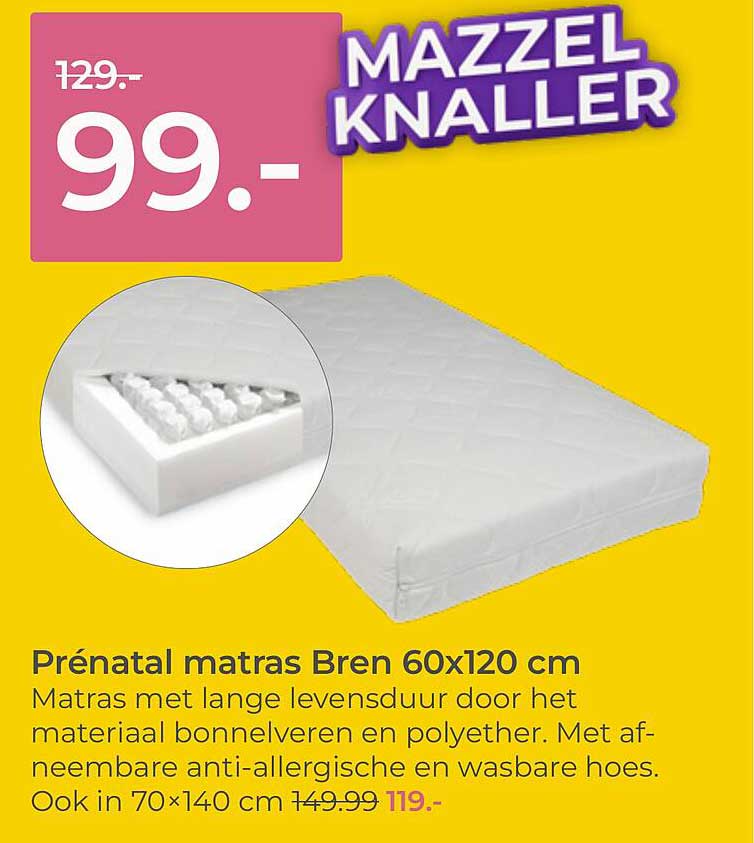 Prénatal matras Bren 60x120 cm