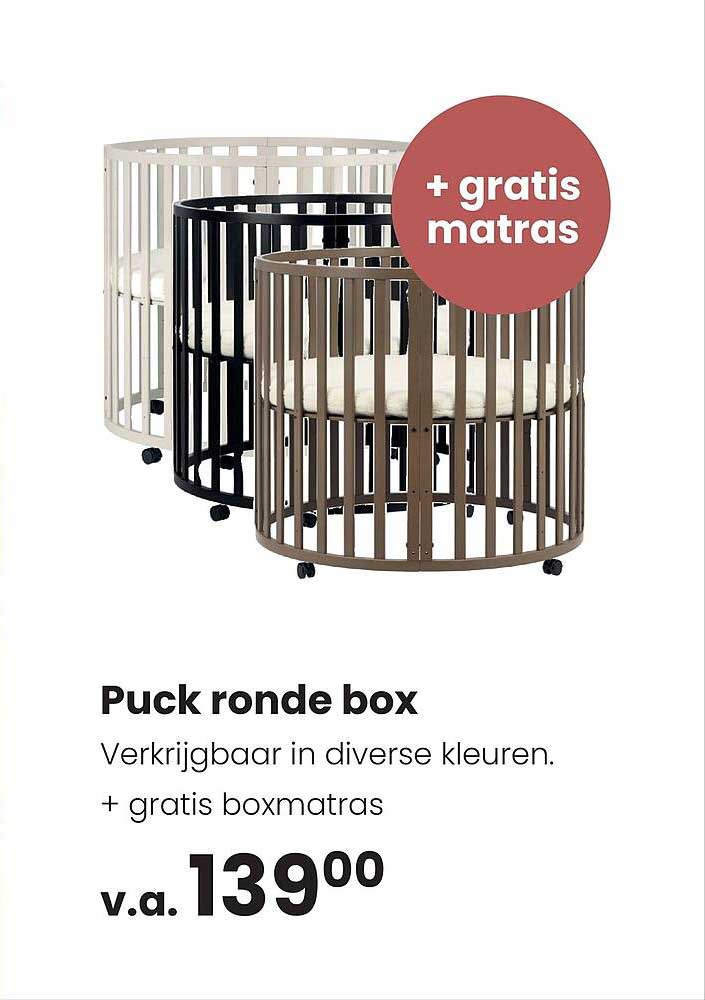 Puck ronde box + gratis boxmatras