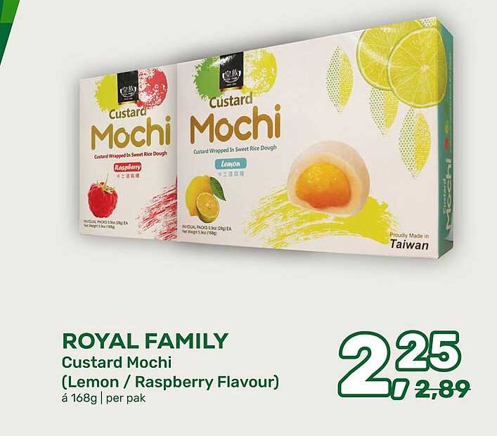 ROYAL FAMILY Custard Mochi (Lemon / Raspberry Flavour)