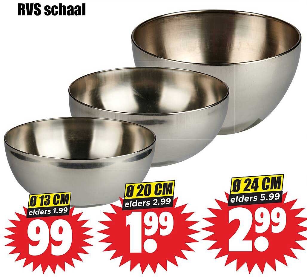 RVS schaal Ø 13 CM