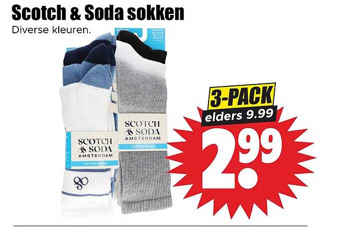 Scotch & Soda sokken Diverse kleuren. 3-PACK elders 9.99