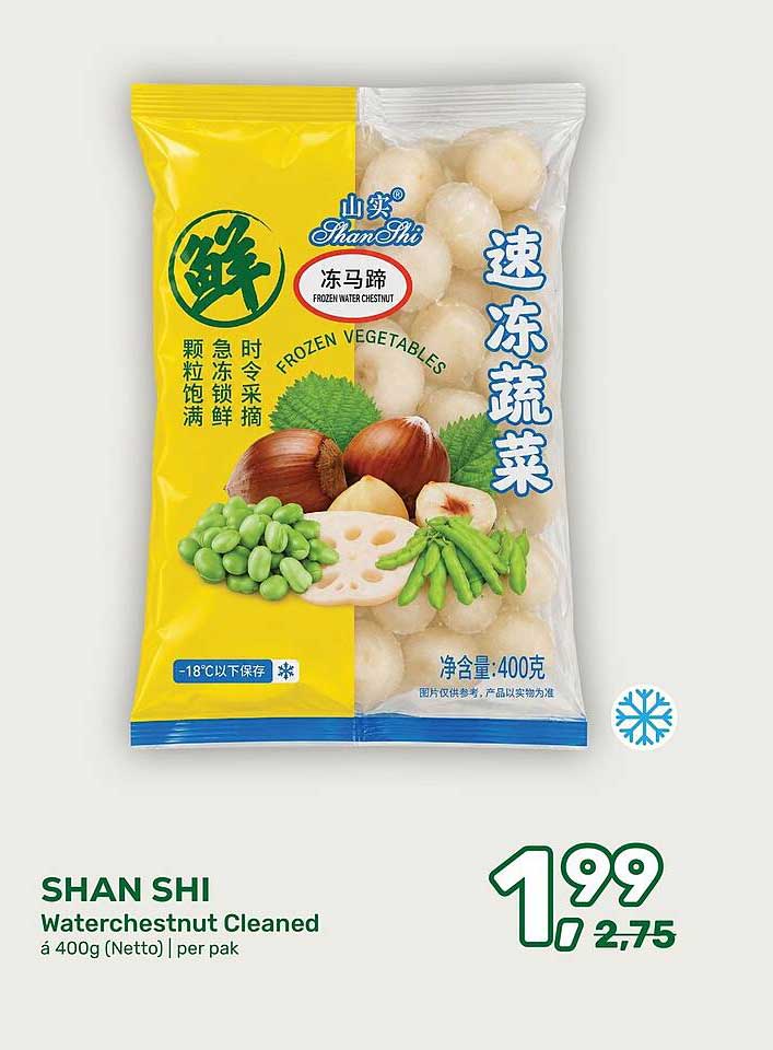 SHAN SHI Waterchestnut Cleaned á 400g (Netto) | per pak