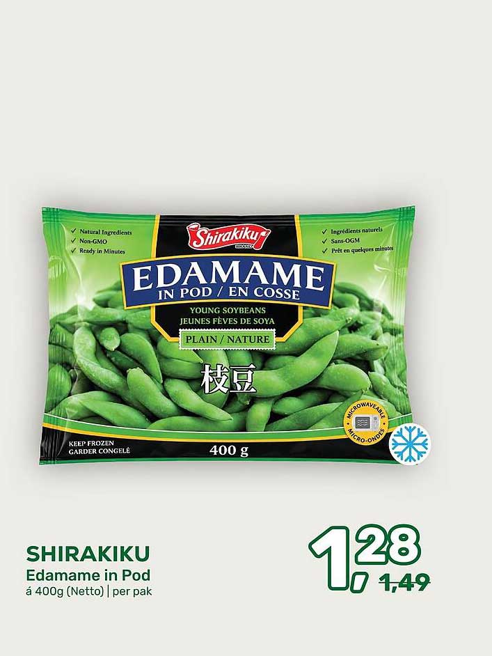 SHIRAKIKU Edamame in Pod á 400g (Netto) | per pak