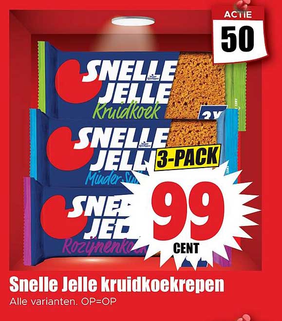 Snelle Jelle kruidkoekrepen Alle varianten. OP=OP