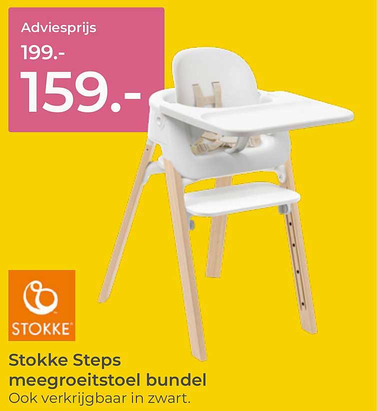 Stokke Steps meegroeistoel bundel Ook verkrijgbaar in zwart.