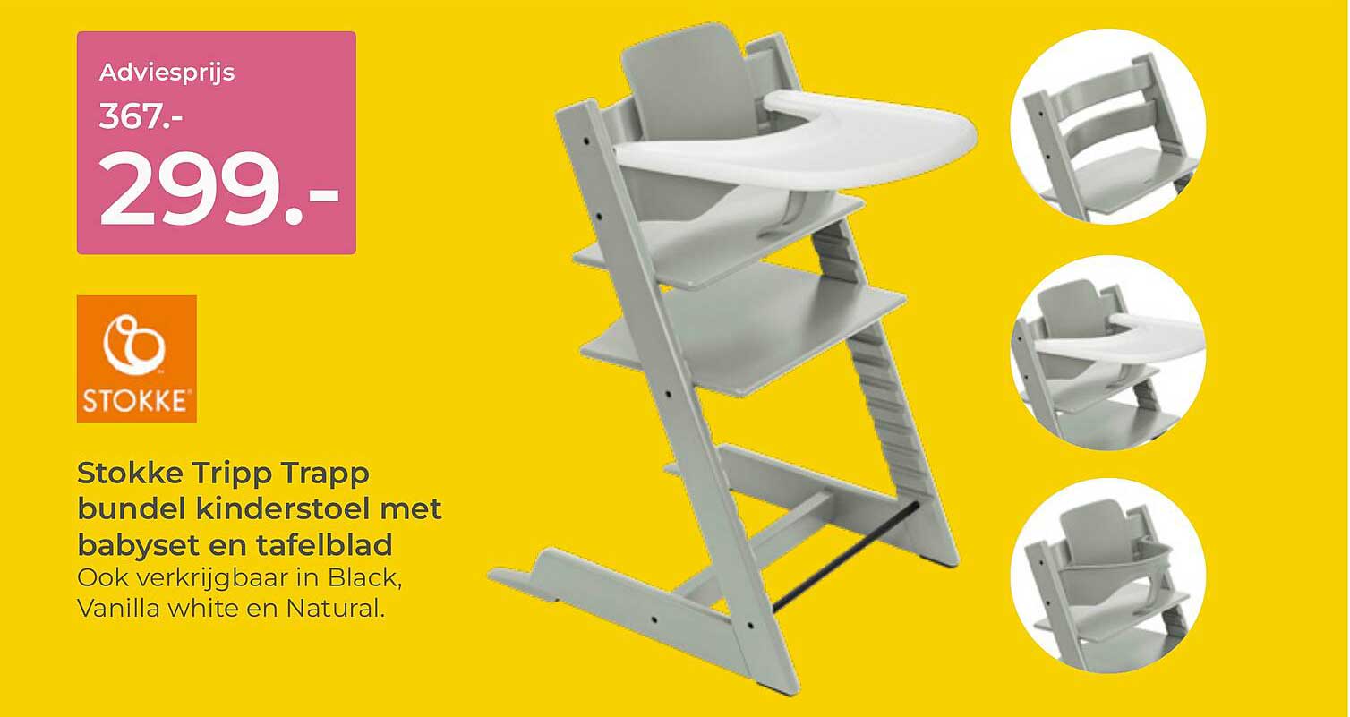 Stokke Tripp Trapp bundel kinderstoel met babyset en tafelblad