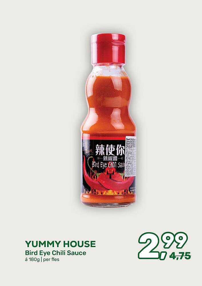 YUMMY HOUSE Bird Eye Chili Sauce á 180g | per fles