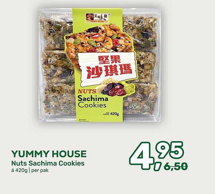 YUMMY HOUSE Nuts Sachima Cookies à 420g | per pak