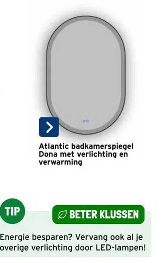 Atlantic badkamerspiegel Dona met verlichting en verwarming