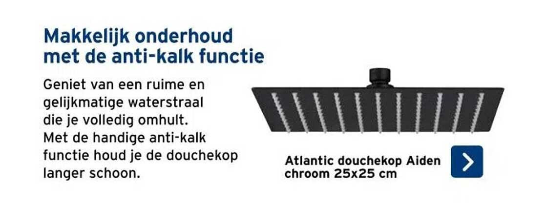 Atlantic douchekop Aiden chroom 25x25 cm