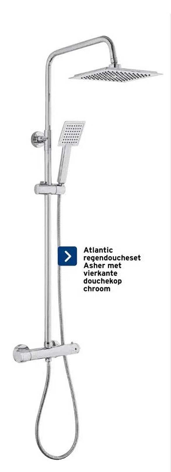 Atlantic regendoucheset Asher met vierkante douchekop chroom