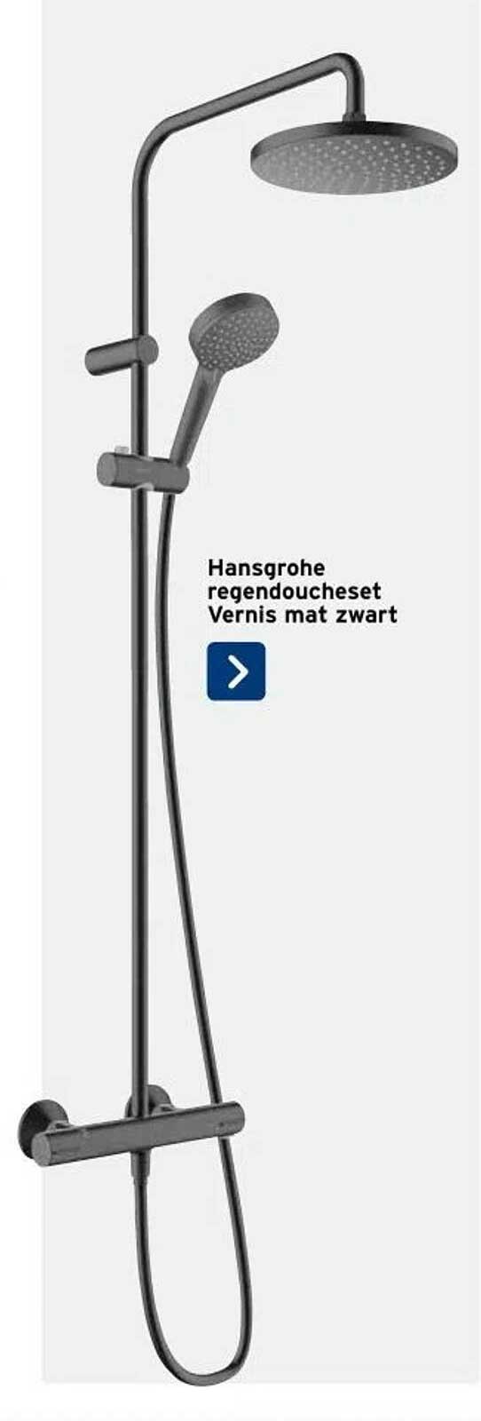 Hansgrohe regendoucheset Vernis mat zwart