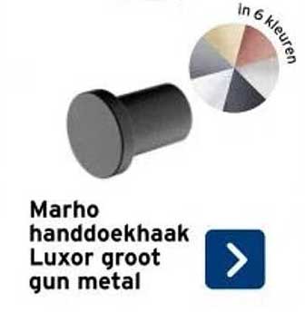 Marho handdoekhaak Luxor groot gun metal