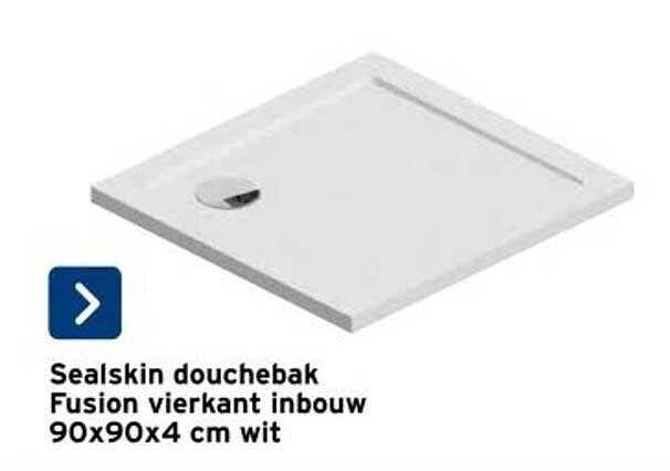 Sealskin douchebak Fusion vierkant inbouw 90x90x4 cm wit