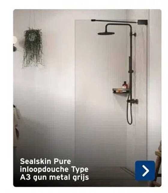 Sealskin Pure inloopdouche Type A3 gun metal grijs