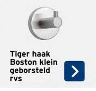 Tiger haak Boston klein geborsteld rvs