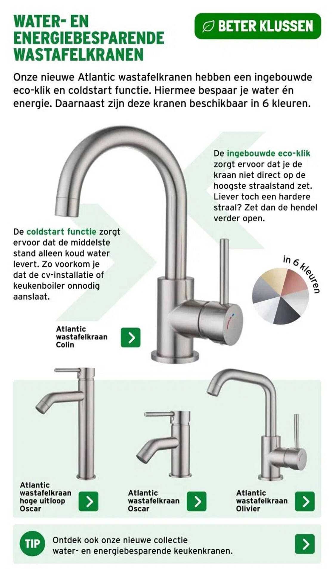 WATER- EN ENERGIEBESPARENDE WASTAFELKRANEN