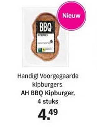 AH BBQ Kipburger, 4 stuks