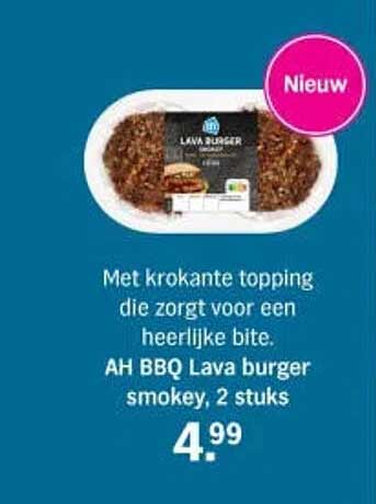 AH BBQ Lava burger smokey, 2 stuks