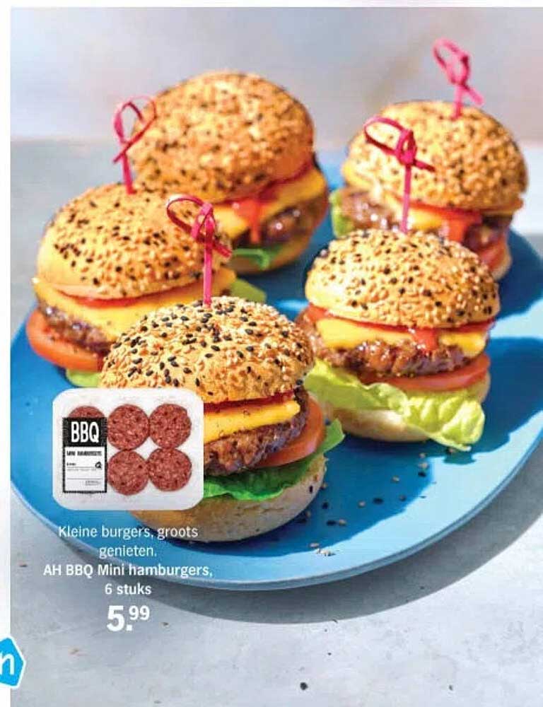 AH BBQ Mini hamburgers, 6 stuks