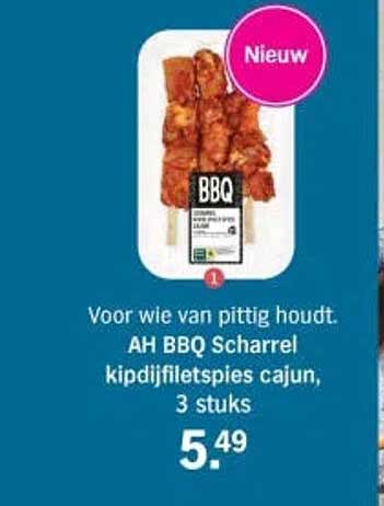 AH BBQ Scharrel kipdijfiletspecies cajun, 3 stuks Nieuw