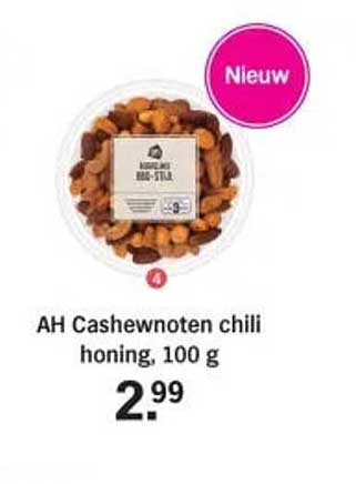 AH Cashewnoten chili honing, 100 g