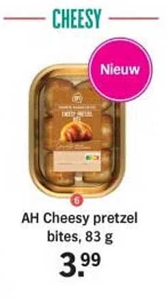 AH Cheesy pretzel bites, 83 g Nieuw