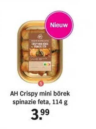 AH Crispy mini börek spinazie feta, 114 g