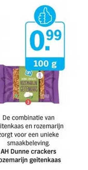 AH Dunne crackers rozemarijn geitenkaas